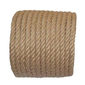 100% Natural Hemp Rope Twisted Strong Jute Rope 100 Feet 1/2 Inch 4 Ply Hemp Rope All Purpose Cord for Crafts, Home Decorative Landscaping Hanging Swing Rope