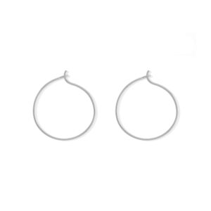 Boma Jewelry Sterling Silver Wire Hoop Earrings (4/5 Inch Hoop)