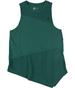 reebok work out ready sup detail tank, green, medium