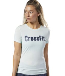 reebok crossfit forging elite fitness speedwick tee, emerald ice, x-small