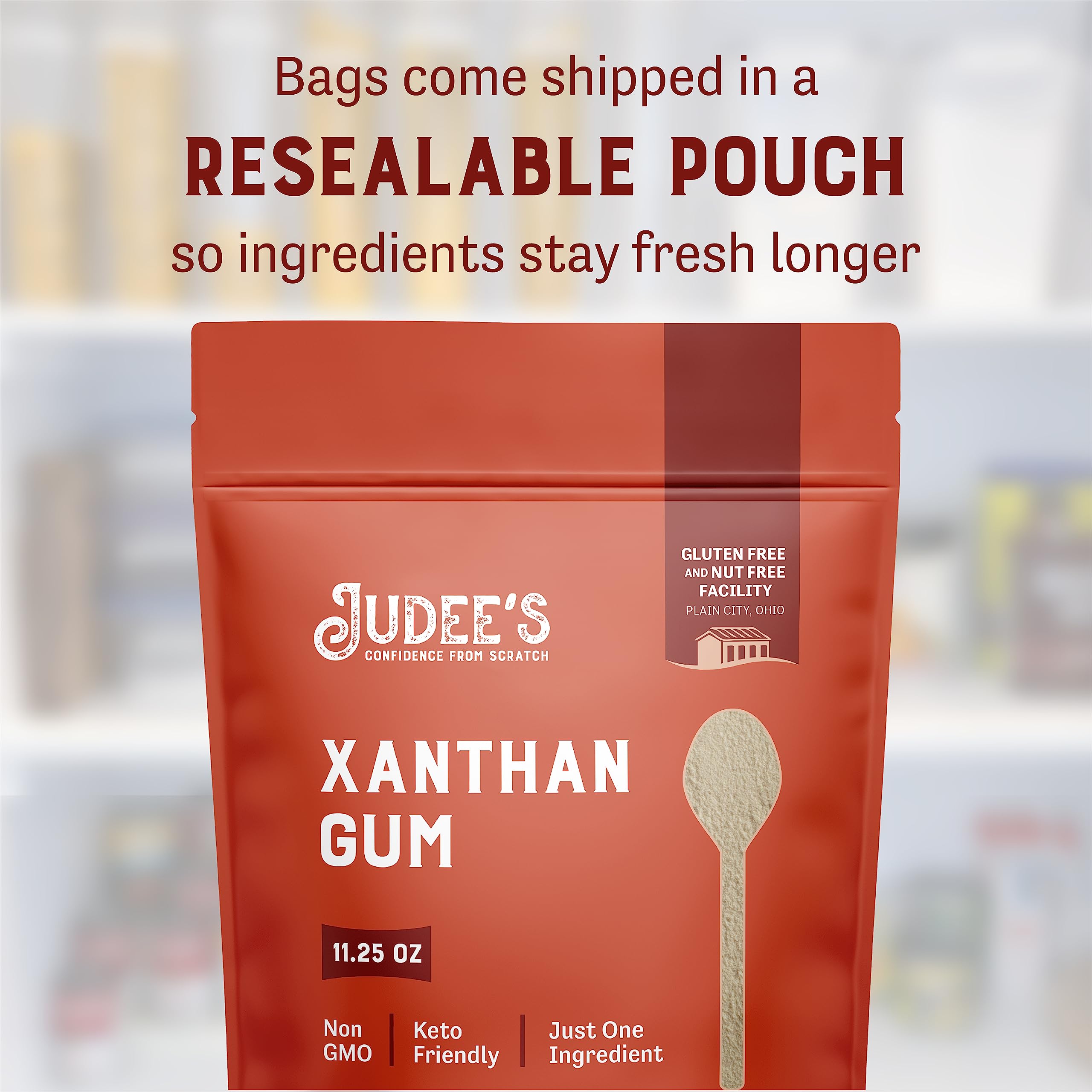 Judee’s Xanthan Gum 11.25 oz - 100% Non-GMO, Keto-Friendly - Gluten-Free and Nut-Free - Gluten-Free Baking Essential - Great for Keto Syrups, Sauces, and Thickening