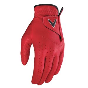 callaway golf opti color glove (worn on left hand, standard, large, cardinal)