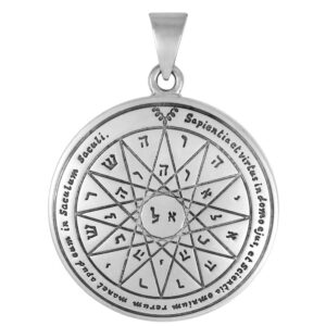 moonlight mysteries sterling silver fourth pentacle of mercury talisman for wealth