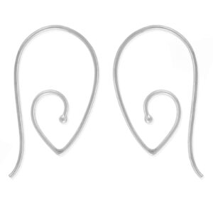 Boma Jewelry Sterling Silver Teardrop Pointed Spiral Pull Through Wire Hoop Earrings