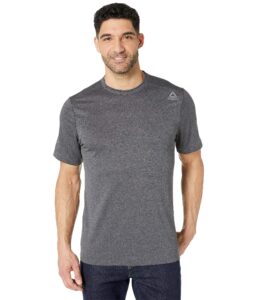 reebok men's workout ready melange tech top, grey, large