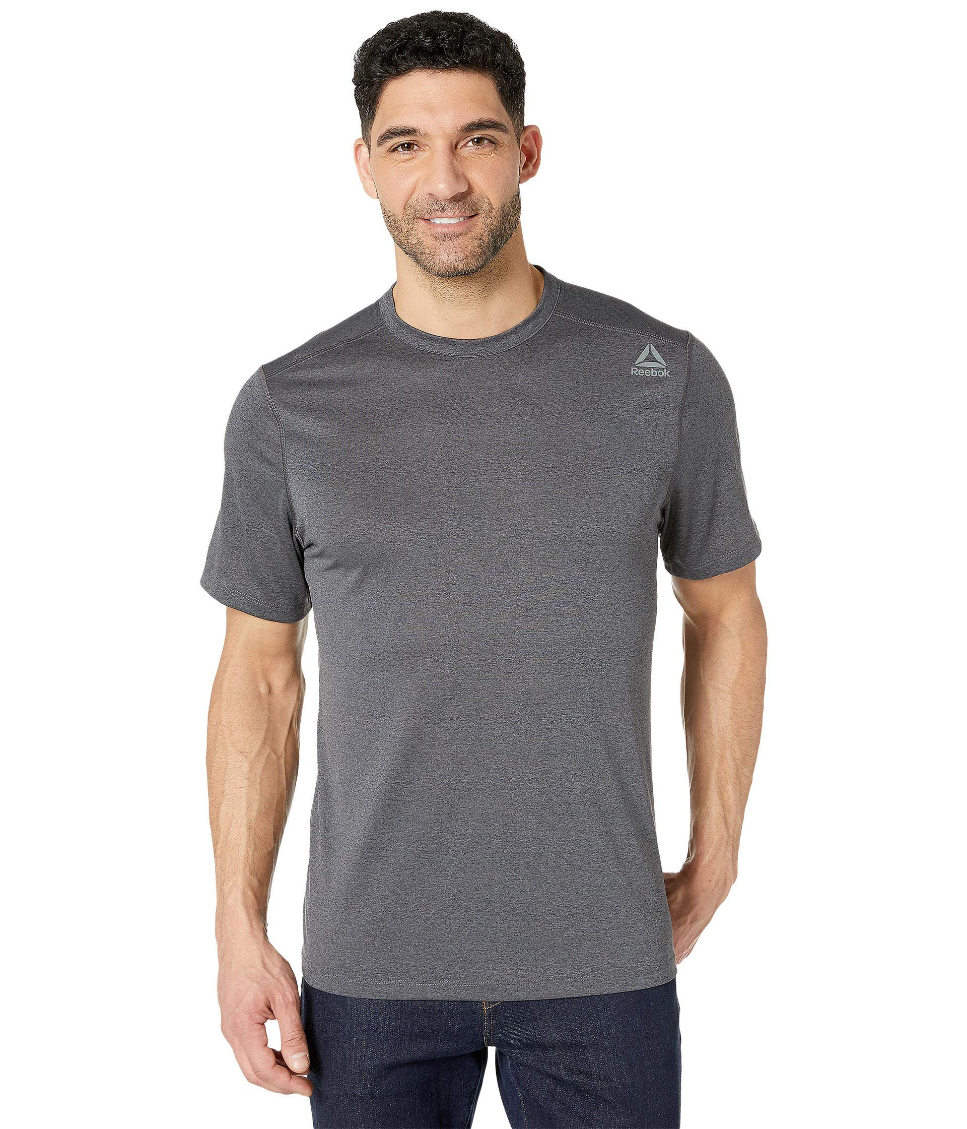 Reebok Men's Workout Ready Melange Tech Top, Grey, Large