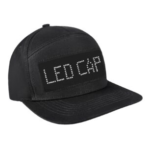 alavisxf xx LED Cap, Detachable LED Display Screen Smart Hat Adjustable Cool LED Baseball Cap for Party Christmas Halloween(Black)