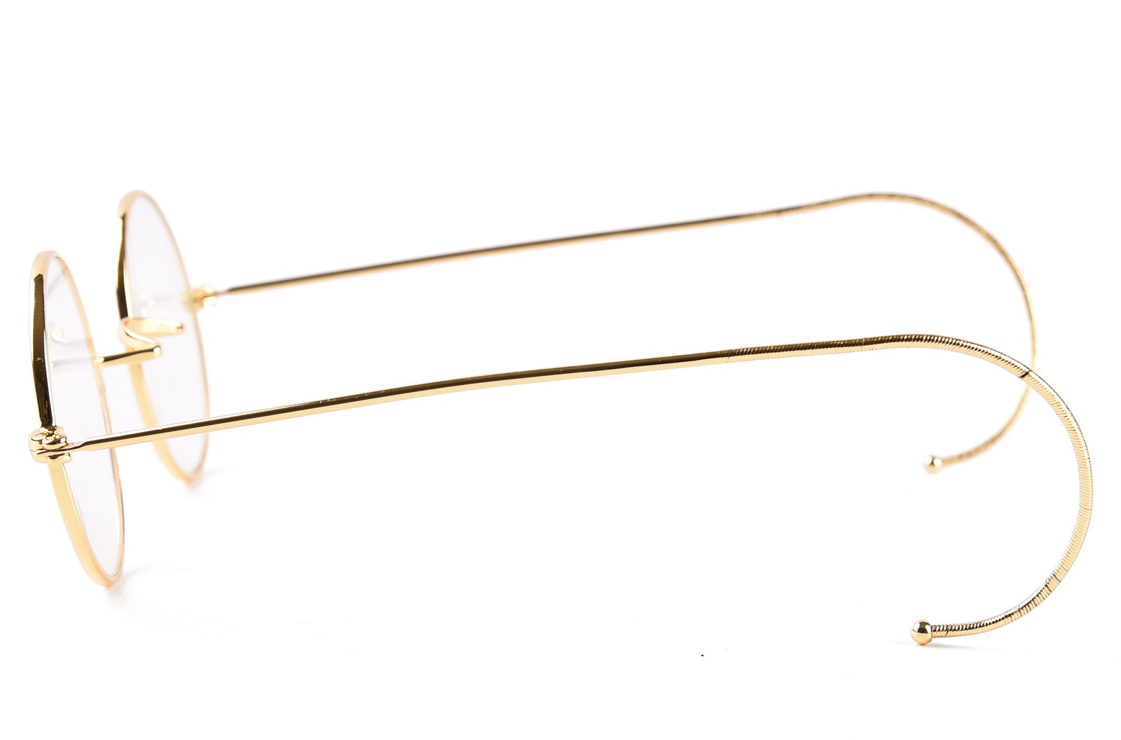 Agstum Retro Small Round Optical Rare Wire Rim Eyeglasses Frame (Gold, 43)