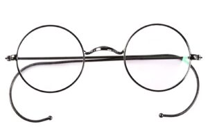 agstum retro small round optical rare wire rim eyeglasses frame (gunmetal, 43)