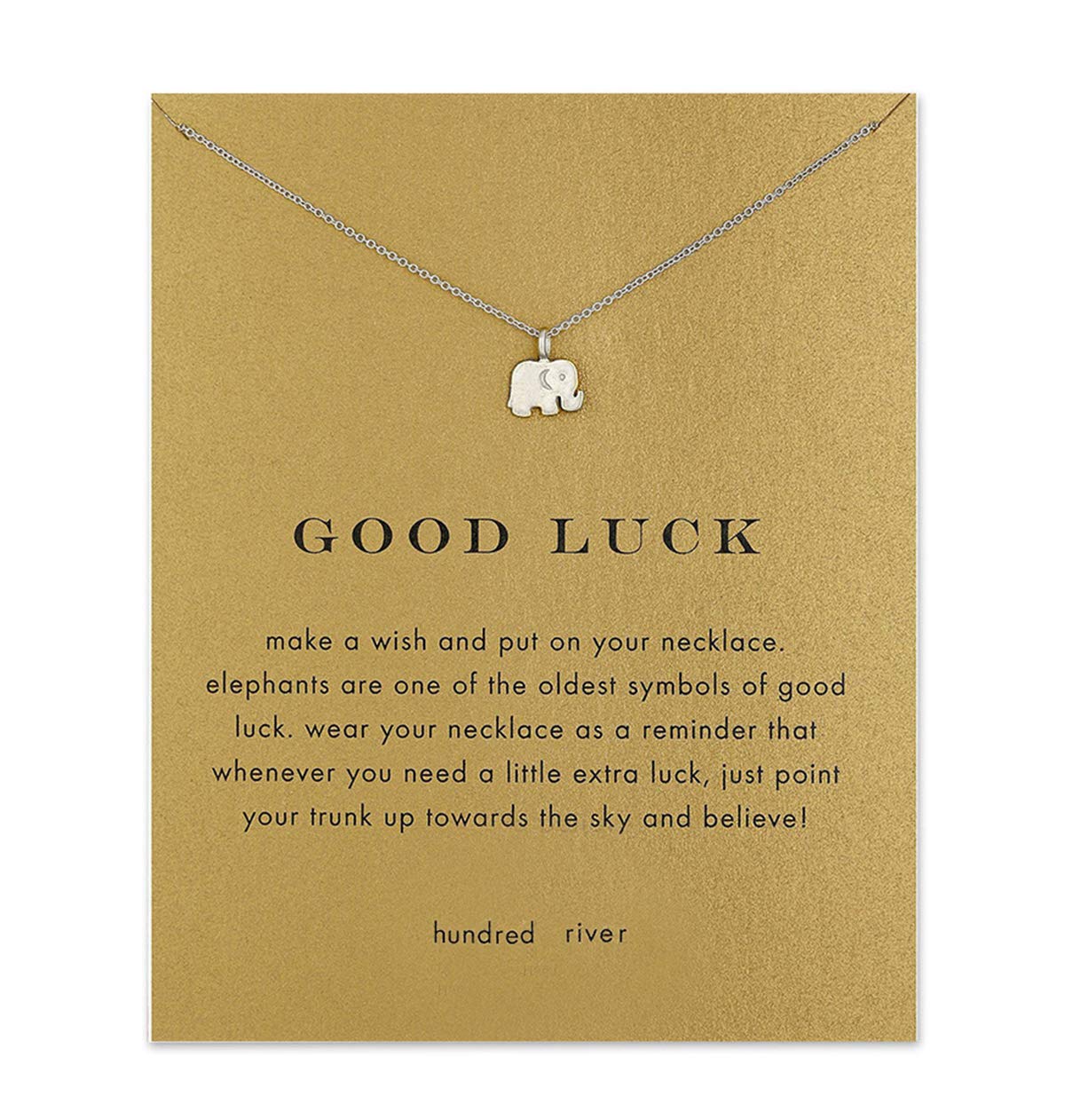 Baydurcan Friendship Anchor Compass Necklace Good Luck Elephant Pendant Chain Necklace with Message Card Gift Card (Silver Elephant)