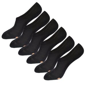 TISOKS Men's and Women's 6-Pack Black Odor Free Sweat Wicking No-Show Socks