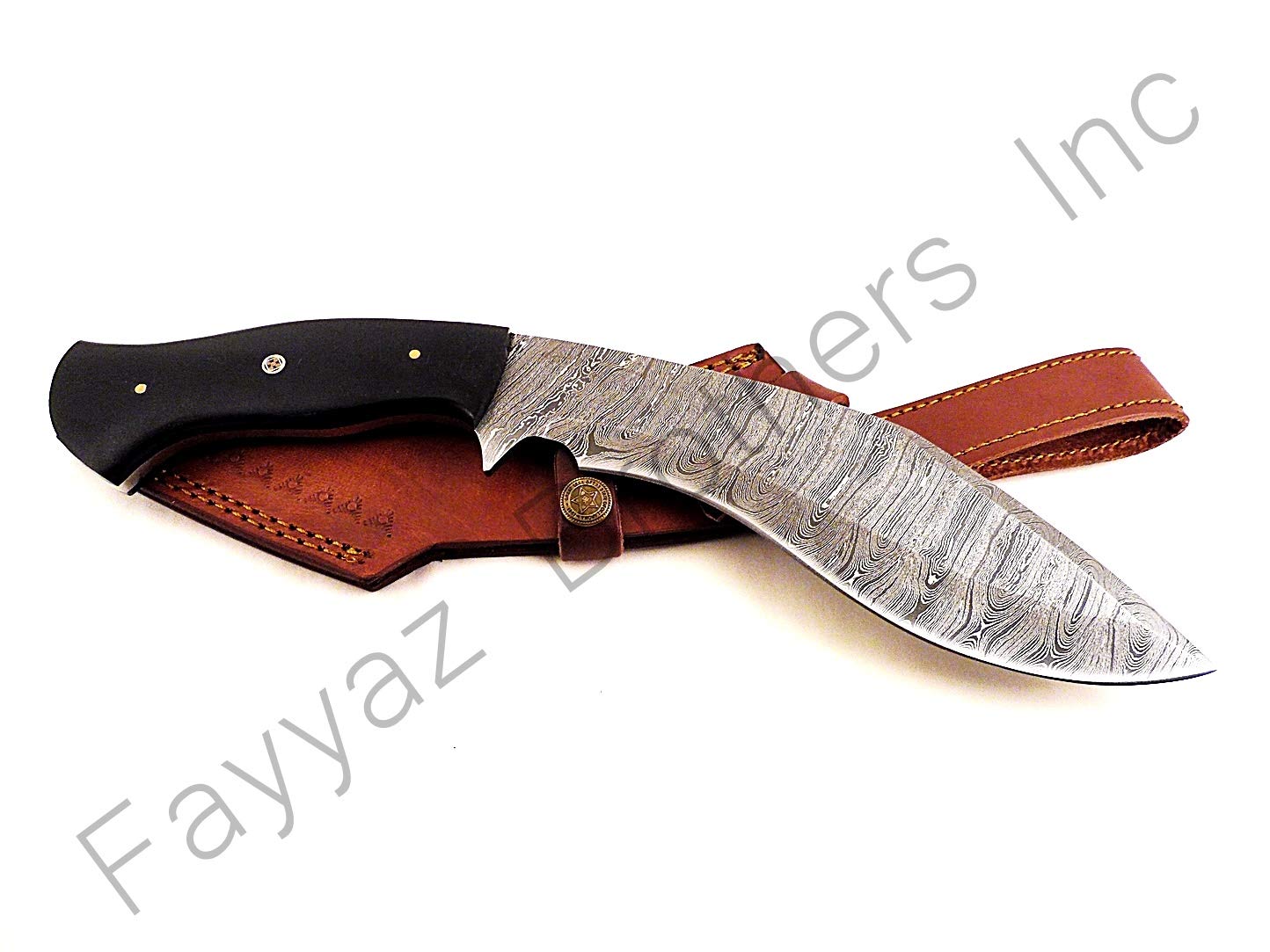 FAYYAZ BROTHERS Custom Made Damascus Steel Hunting Knife/Kukri Knife FBK-15303 (Black Micarta)