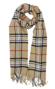 cirrus soft cashmere feel plaid check and solid winter scarf (classic camel plaid)