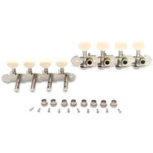 Metallor Guitar Machine Heads Tuning Pegs Tuning Keys for Mandolin Banjo and 8 String Guitars Instruments Double Hole Chrome Plating 4L 4R.