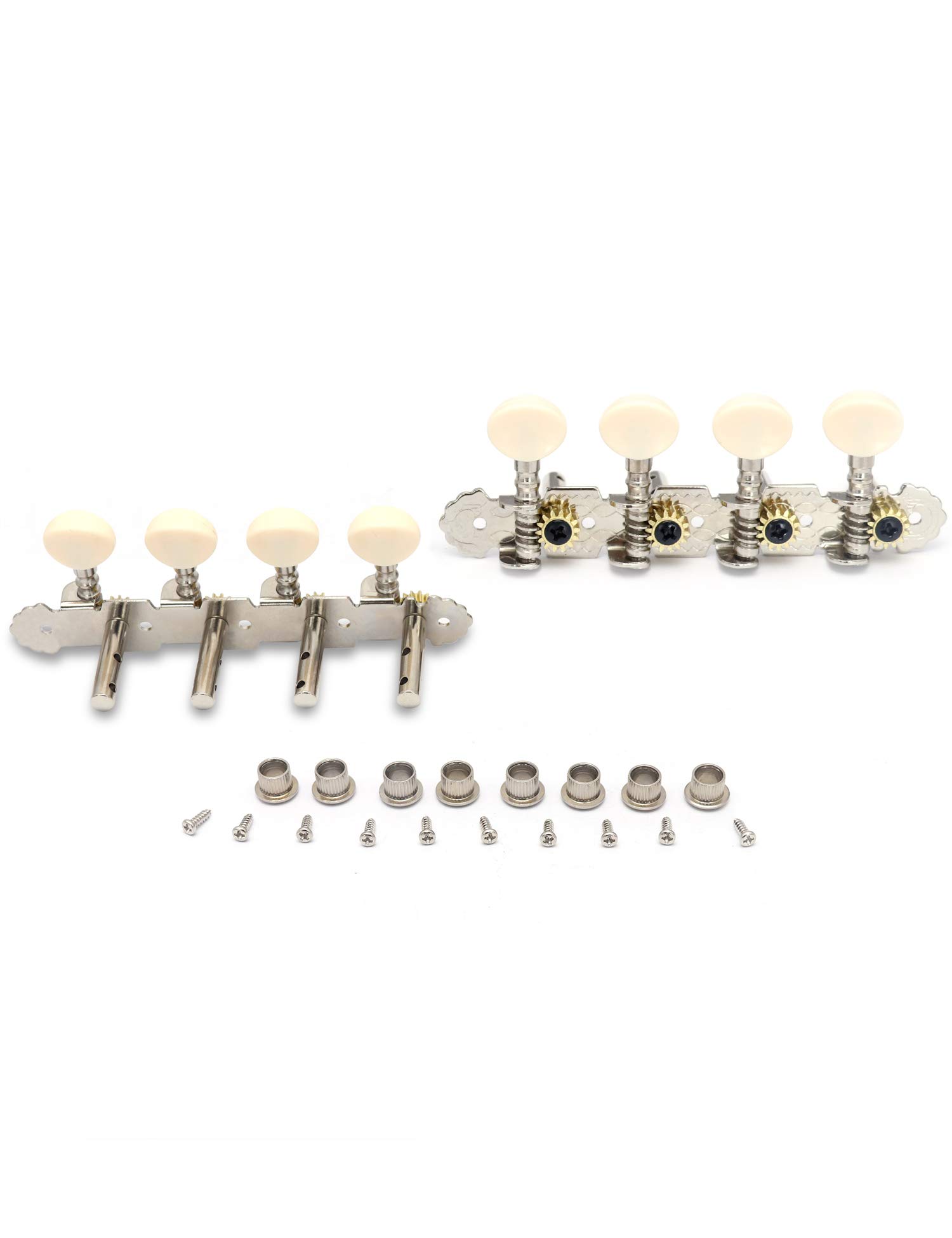 Metallor Guitar Machine Heads Tuning Pegs Tuning Keys for Mandolin Banjo and 8 String Guitars Instruments Double Hole Chrome Plating 4L 4R.