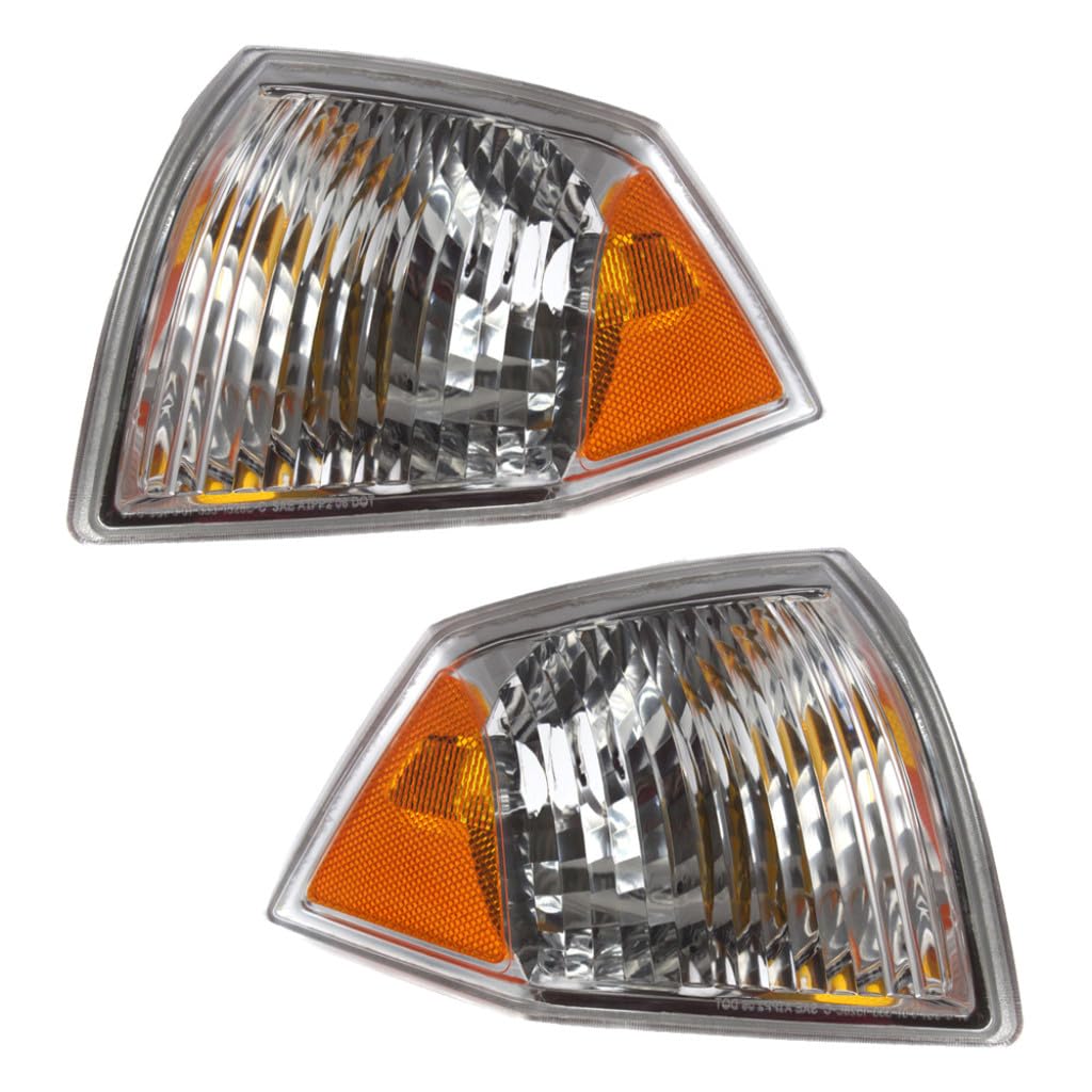 For 2007 08 09 2010 Jeep Compass Pair Driver and Passenger Side Turn Signal/Side Marker Light DOT Certified Lens and Housing Only CH2520144 CH2521144 - Replaces 68000683AA 68000682AA