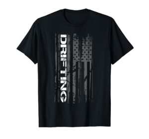 american flag car racing drifting t-shirt