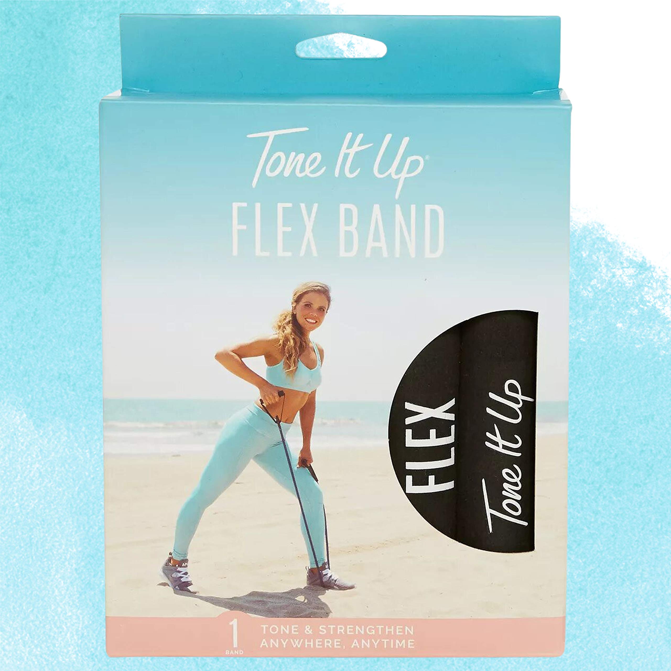 Tone It Up Resistance Band I Workout Rubber Resistance Band with Handles for Strength Training, Toning, and Sculpting - Arms, Legs, Glutes & Core Exercises