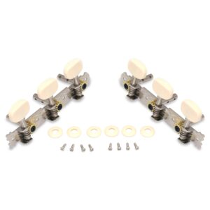 Metallor 3 on a Plank Guitar Tuning Pegs Chrome Plated Machine Heads Tuning Keys Tuners Single Hole for Classical Guitar 3L 3R. (G326)