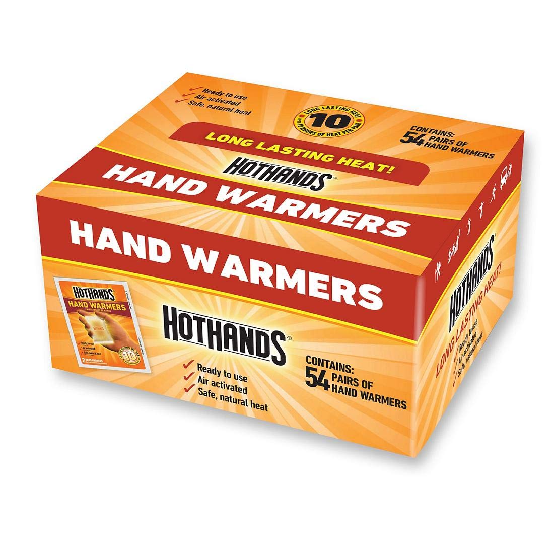 HotHands Hand Warmers - Long Lasting Safe Natural Odorless Air Activated Warmers - 54 Pairs (54 Pairs of Hand Warmers)