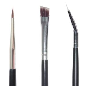 DogieLyn Eye Makeup Gel Eyeliner Brushes - Ultra Fine Bent Eyeliner Brush Angled Eye Define Pointed Round Brush Kit