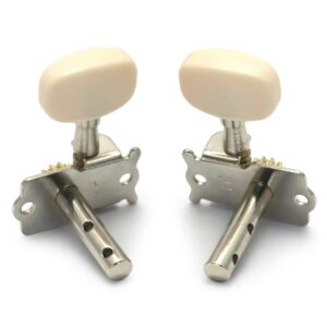 Metallor Guitar Machine Heads Tuning Pegs Tuners for Classical Acoustic Folk Guitar Individual Double Hole Chrome 3L 3R.