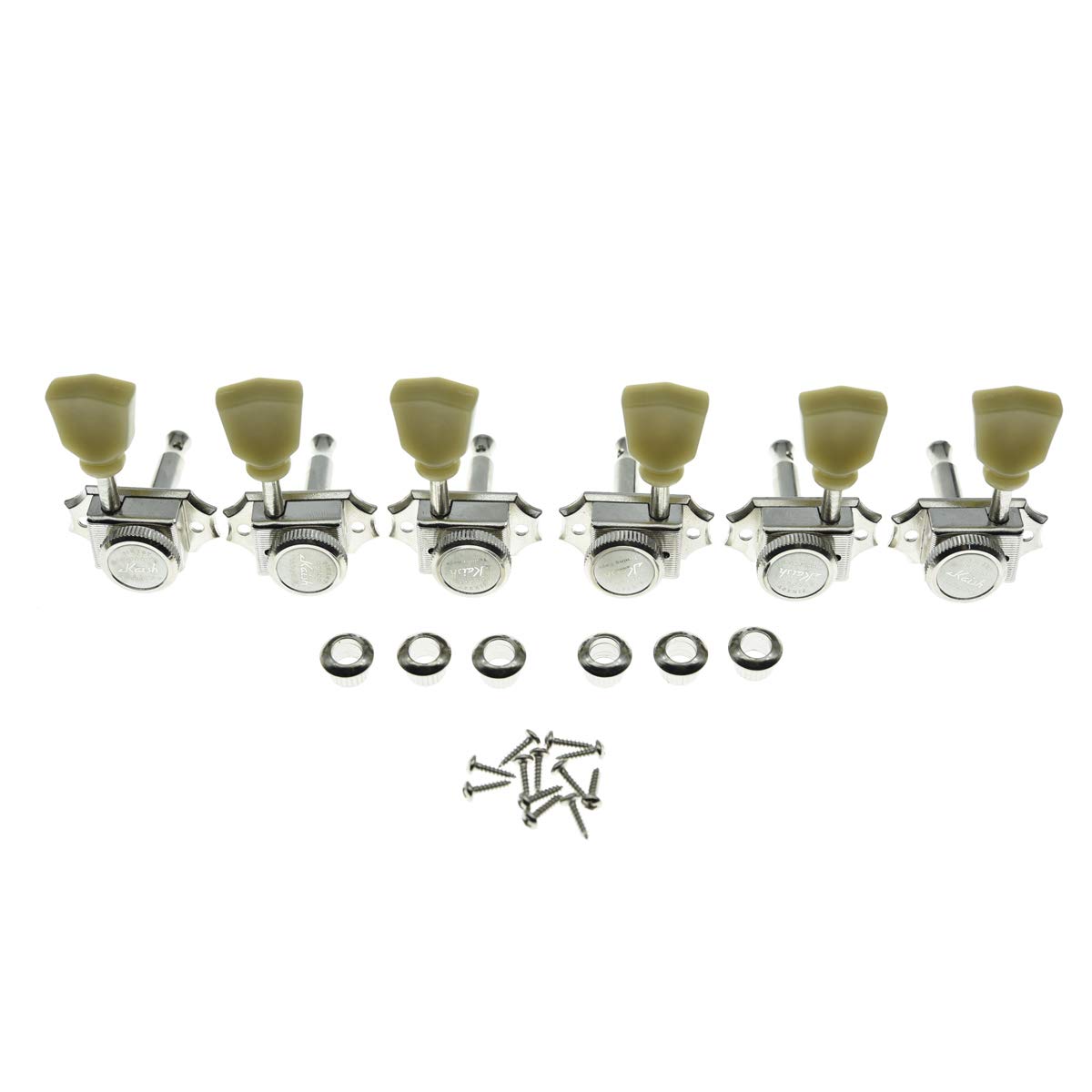 3L3R Guitar Vintage Style Locking Tuners Tuning Pegs Keys Guitar Machine Heads Guitar Part for Les Paul Guitars Nickel with Tulip Button