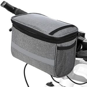 Lixada Bike Frame Bag Bicycle Handlebar Bag Bicycle Bag Bike Front Tube Bag Bike Pannier Bag Bike Baskets Bag with Reflective Stripe