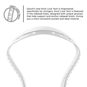 Epoch Integra Z-One Unstrung Lacrosse Head for Attack/Midfield with Knot Lock Technology, White