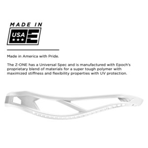 Epoch Integra Z-One Unstrung Lacrosse Head for Attack/Midfield with Knot Lock Technology, White