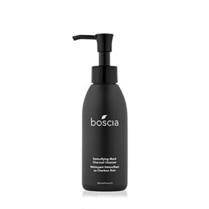 boscia detoxifying black charcoal cleanser. vegan skincare, thermal activated charcoal blackhead remover, vitamin c brightening face wash, 150ml