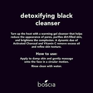 boscia Detoxifying Black Charcoal Cleanser. Vegan Skincare, Thermal Activated Charcoal Blackhead Remover, Vitamin C Brightening Face Wash, 150mL