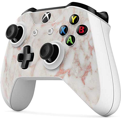 Skinit Decal Gaming Skin Compatible with Xbox One S Controller - Originally Designed Rose Gold Marble Design