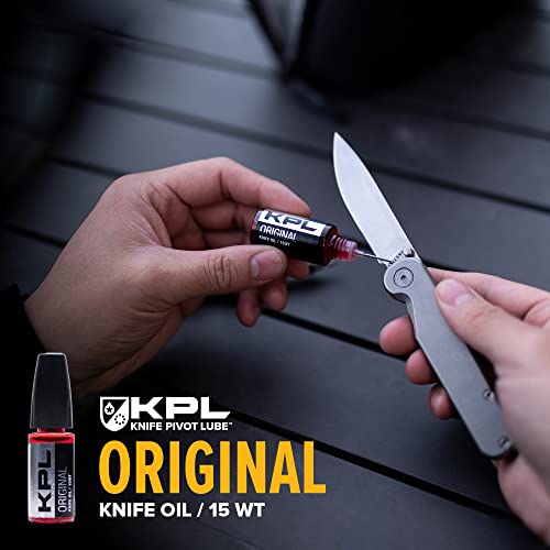 KNIFE PIVOT LUBE Original Knife Oil for Blades, Synthetic Pocket Knife Lubricant, Knife Honing Oil for Cleaning Knives, Premium Knife Oil Lubricant for Blade Care, Precision Knife Oiler Bottle (10ml)