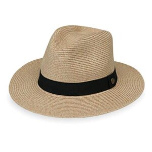 wallaroo hat company men’s palm beach fedora – upf 50+ sun protection, packable design and adjustable sizing – stylish sun-smart hat for everyday adventures and travel (medium/large, beige)