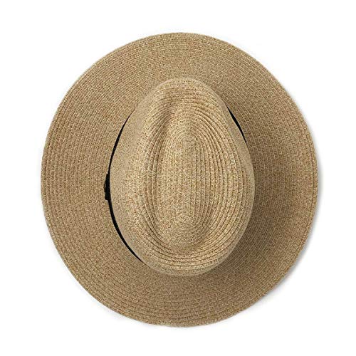 Wallaroo Hat Company Men’s Palm Beach Fedora – UPF 50+ Sun Protection, Packable Design and Adjustable Sizing – Stylish Sun-Smart Hat for Everyday Adventures and Travel (Medium/Large, Beige)