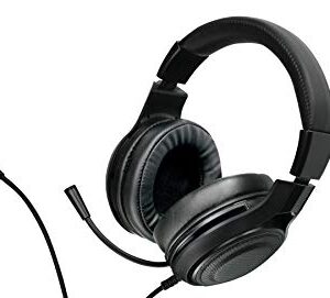 IOGEAR Kaliber NUKLEUS Gaming Headset - Xbox One S/Xbox One - PS4 - PC/Mac & Mobile Devices - 50mm Drivers - Built-in Volume Control - 3.5mm 4-Pole Stereo Plug - Includes Y Adapter for PCs - GHG601 , Black