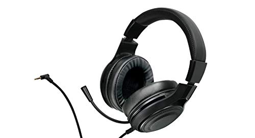 IOGEAR Kaliber NUKLEUS Gaming Headset - Xbox One S/Xbox One - PS4 - PC/Mac & Mobile Devices - 50mm Drivers - Built-in Volume Control - 3.5mm 4-Pole Stereo Plug - Includes Y Adapter for PCs - GHG601 , Black