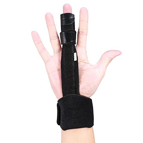 FILFEEL Finger Splint, Adjustable Aluminium Index Middle Finger Splint Hand Support Recovery Brace & Injury Tools