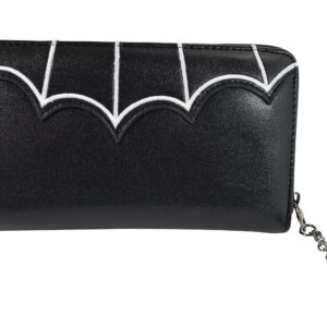 Lost Queen Witch Gotham Knight Bat Attack Bat Logo Zip Around Wallet (White)