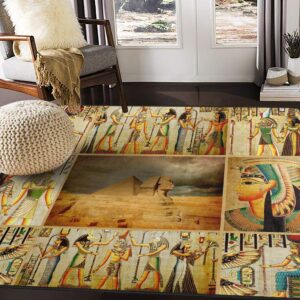 alaza egyptian culture pyramid great sphinx vintage area rug rugs for living room bedroom 7' x 5'