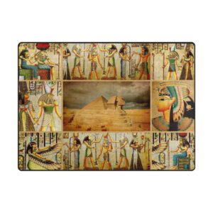 ALAZA Egyptian Culture Pyramid Great Sphinx Vintage Area Rug Rugs for Living Room Bedroom 7' x 5'