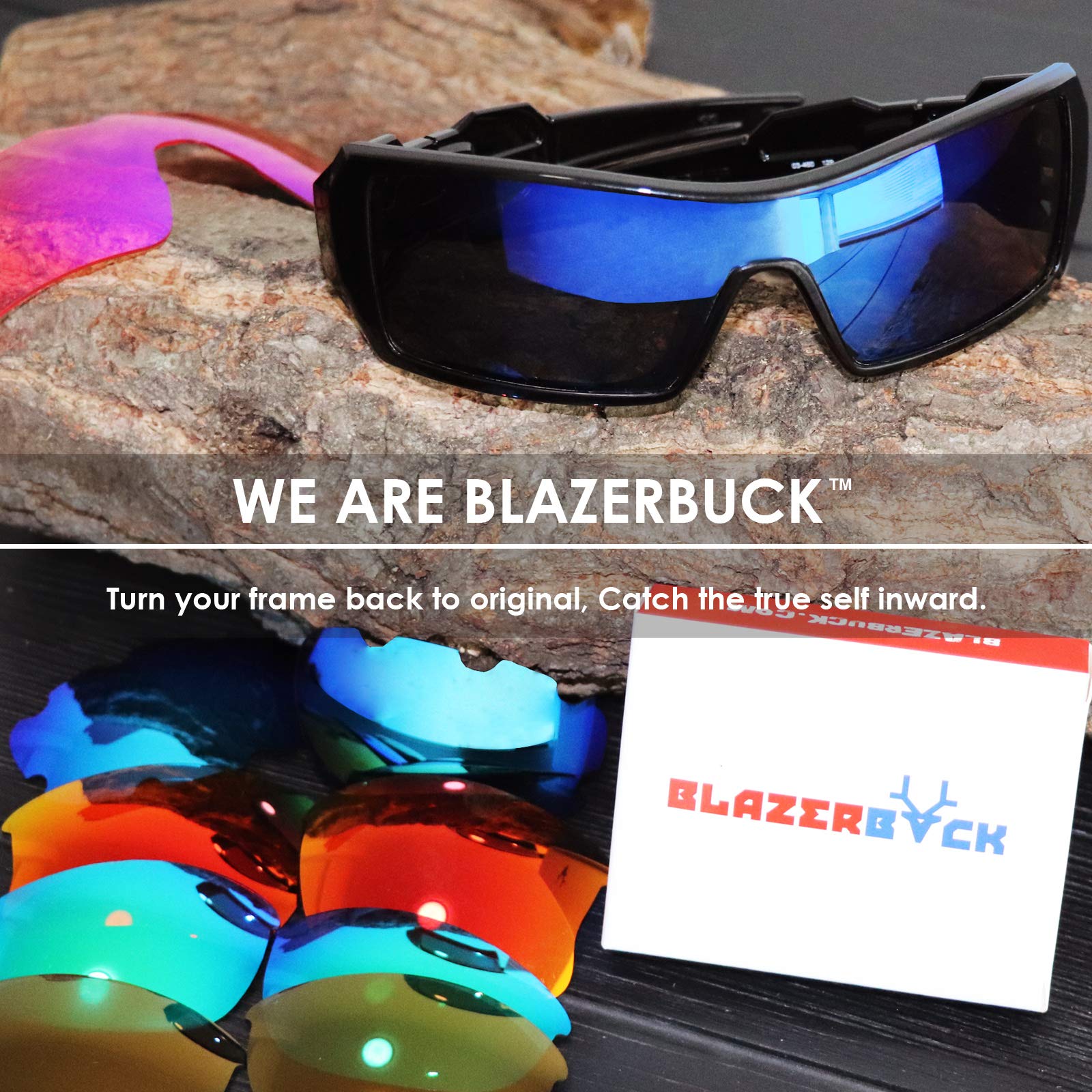 BLAZERBUCK Anti-salt Polarized Replacement Lenses for Oakley TwoFace OO9189 - Black & Silver Chrome