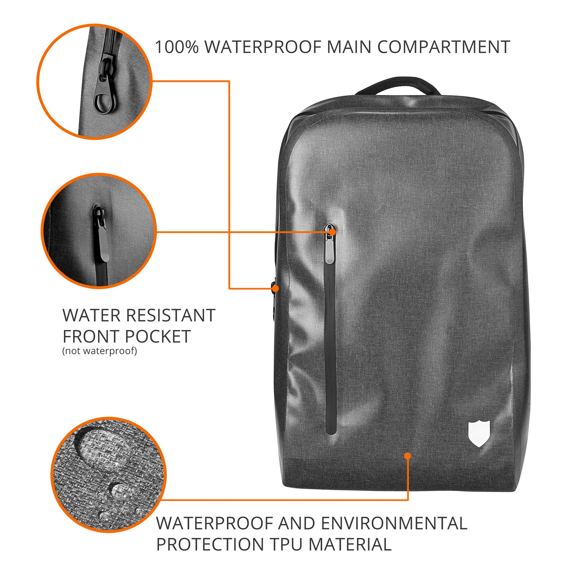 Durabag Airtight Waterproof Backpack - 20L Dry Bag for Hiking, Camping, Kayaking - Padded Shoulder Straps - Airtight Zipper for Outdoor Protection from Dust and Water