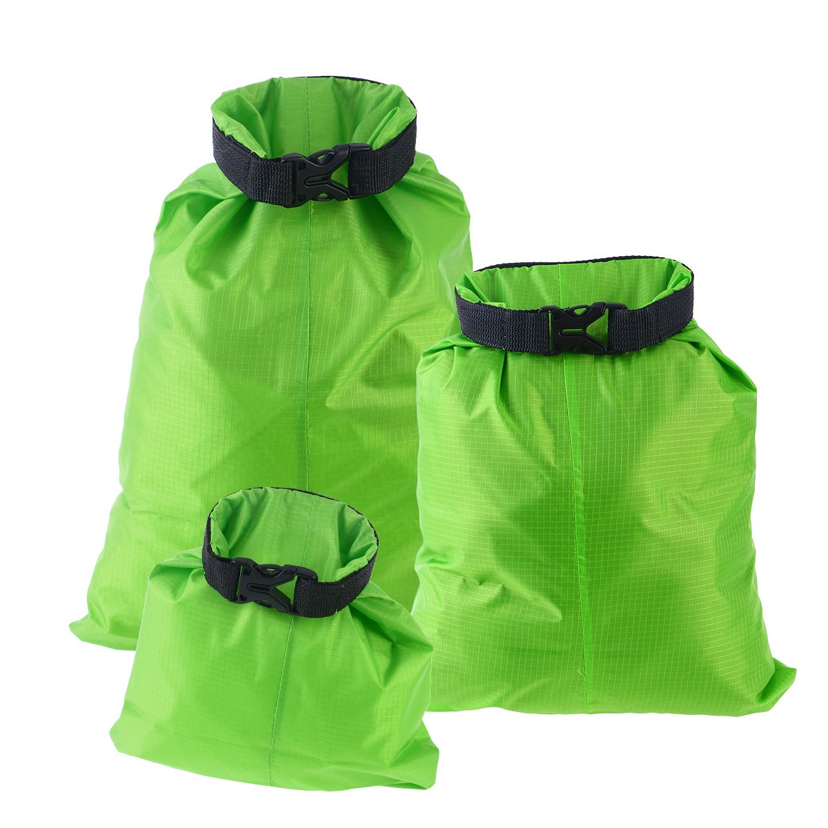 VORCOOL 3pcs Waterproof Dry Bag Storage Pouch Bag for Camping Boating Kayaking Rafting Fishing Green