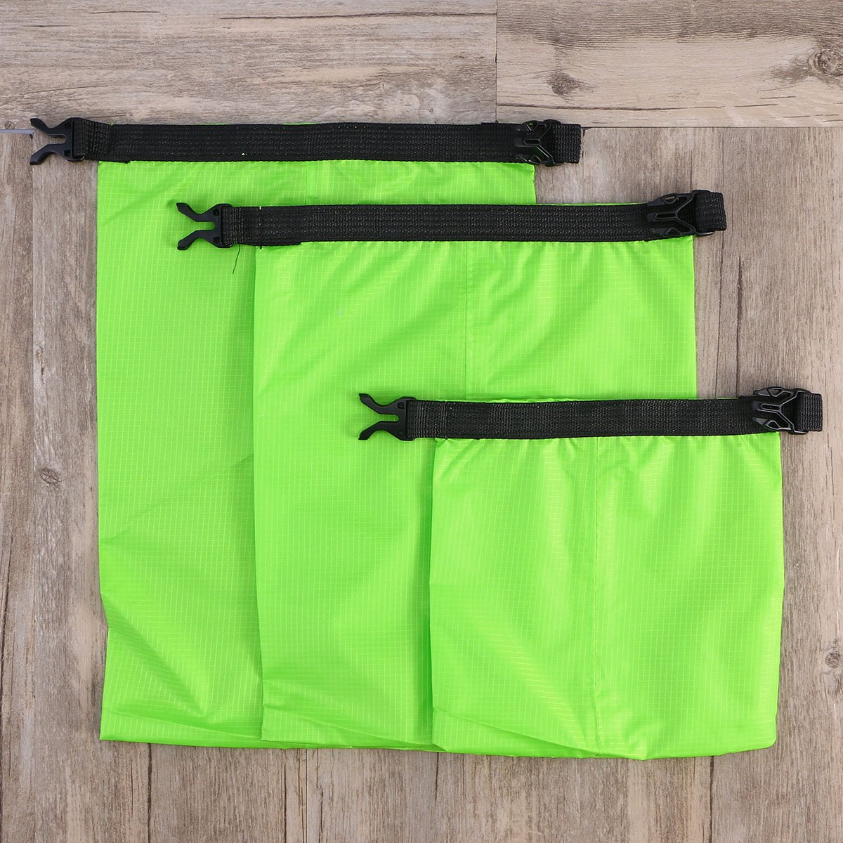 VORCOOL 3pcs Waterproof Dry Bag Storage Pouch Bag for Camping Boating Kayaking Rafting Fishing Green