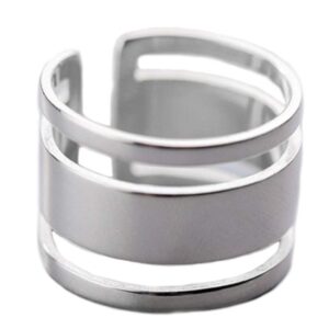 helen de lete simple cut-out s925 sterling silver adjustable ring