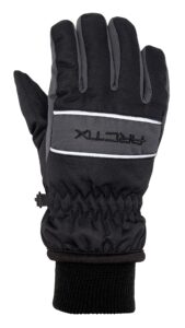 arctix kids whiteout insulated ski gloves, black, x-large