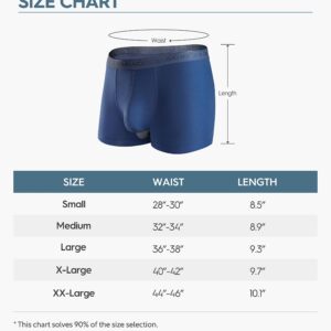 DAVID ARCHY Men's Underwear Micro Modal Dual Pouch Trunks Support Ball Pouch Bulge Enhancing Boxer Briefs for Men 3 or 4 Pack(M,Black/Dark Gray/Navy Blue/Olive Green)