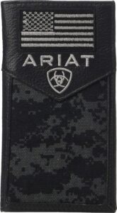 ariat sport patriot rodeo wallet black one size